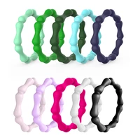 10pcslot bamboo silicone rings for women wedding rubber bands 3mm hypoallergenic crossfit flexible sports silicone finger ring