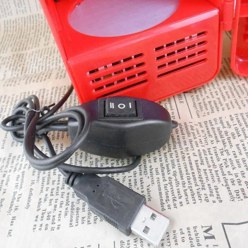 Красный мини холодильник с USB портом банки для напитков охладитель/обогреватель