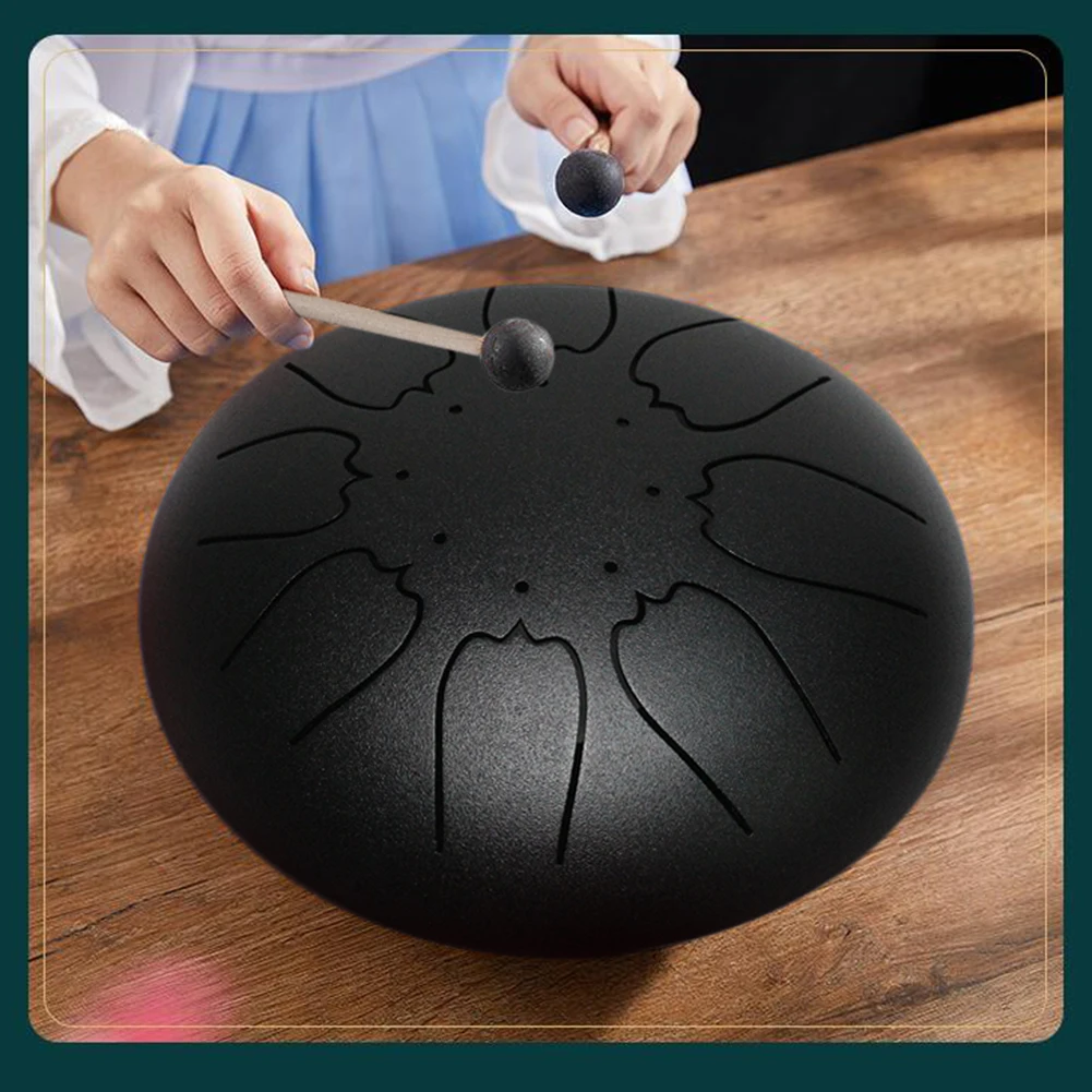 

Steel Tongue Drum 6 inch 8 Tune Hand Pan Drum Set Tank Hank Drum with Drumstick Pad Carrying Bag Percussion Instrument with Bag