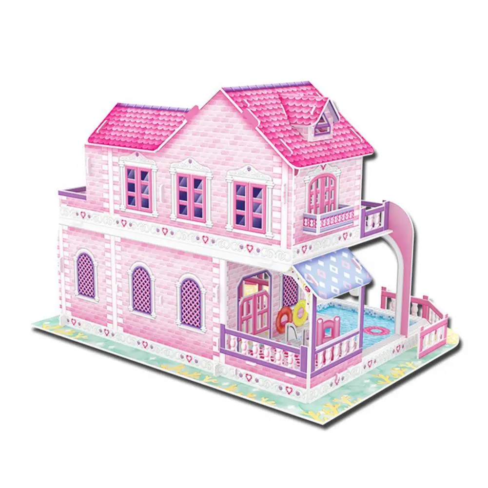 

Mini Dollhouse Parent-Child Assemble 3D Paper House Furniture Puzzle Jigsaw Toy
