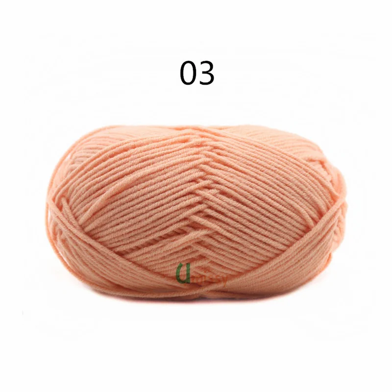 03 1pc 62 цвета хлопок Детская Пряжа молочного оттенка камвольная хлопок крючком нитки для ручного вязания шерсть линия окрашенная нить дешево - Цвет: 03 1pc