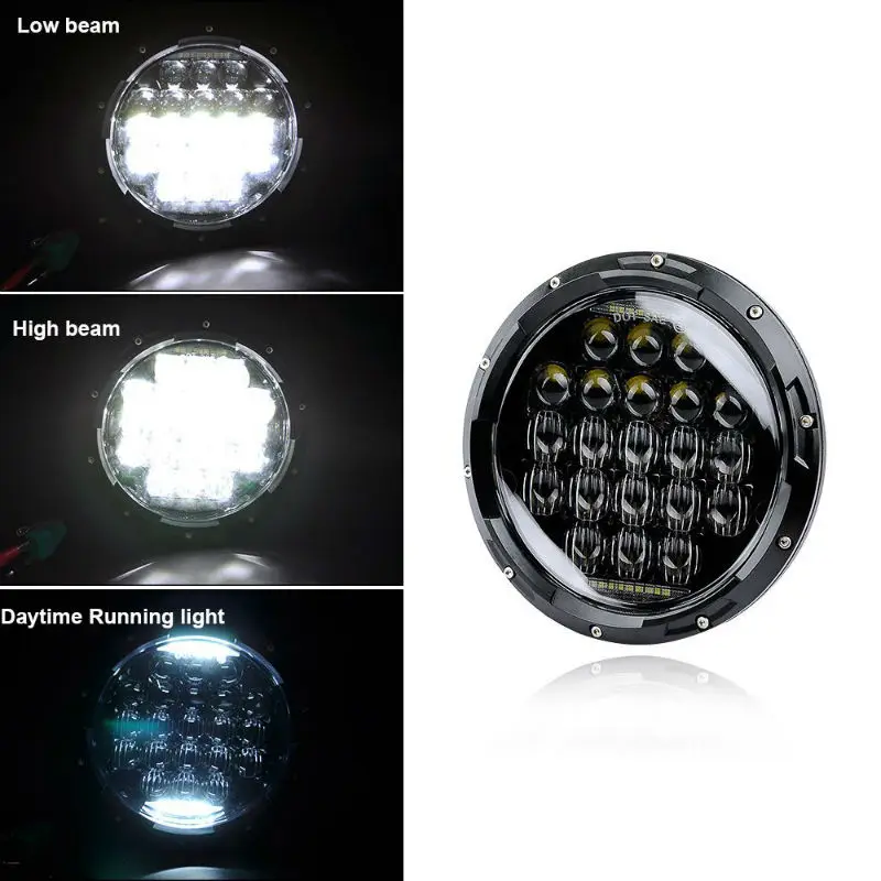 105 Вт 7 дюймов 5D круглый проектор светодиодный фары с DRL (Подол короче спереди и