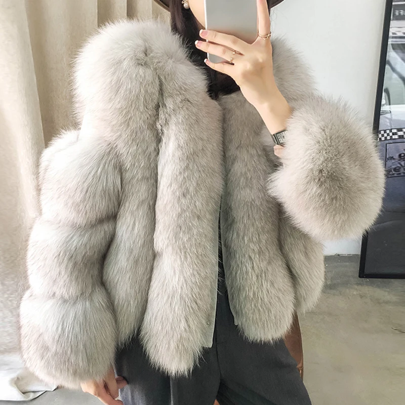 TOPFUR Real Fox Fur Coat Women'S Coat Sheepskin Natural Whole Skin Winter Coat Natural Fur Women'S Jacket 2020