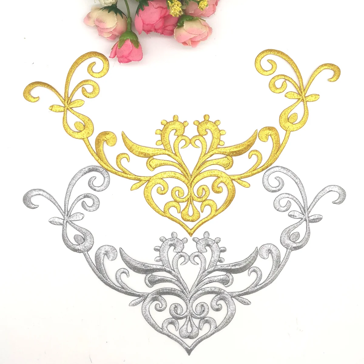 Золотые нашивки с вышивкой аппликация на зеркале пары сделай сам одежда костюмы