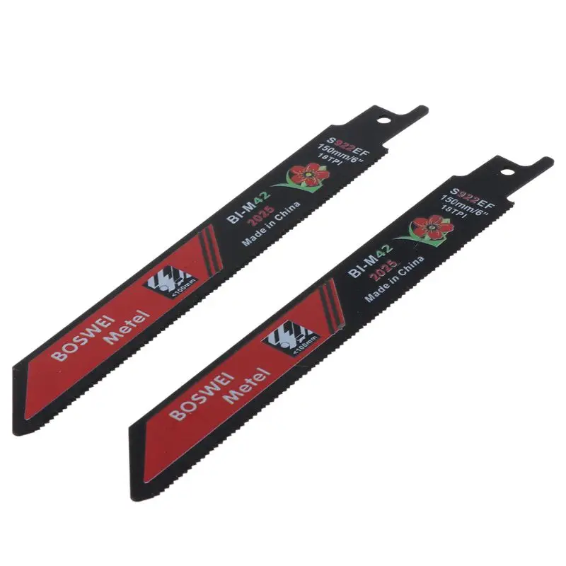 

2PCS/SET Black Reciprocating Sabre Saw Blades for Cutting Metal Professional S922EF Accessory Kit Tool 19QB