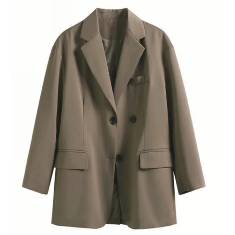 

LANMREM New Women Blazers Thin Suit Coat Casual Design Sense Lapel Loose Fit Jacket Fashion Tide autumn winter 2021 2P9518