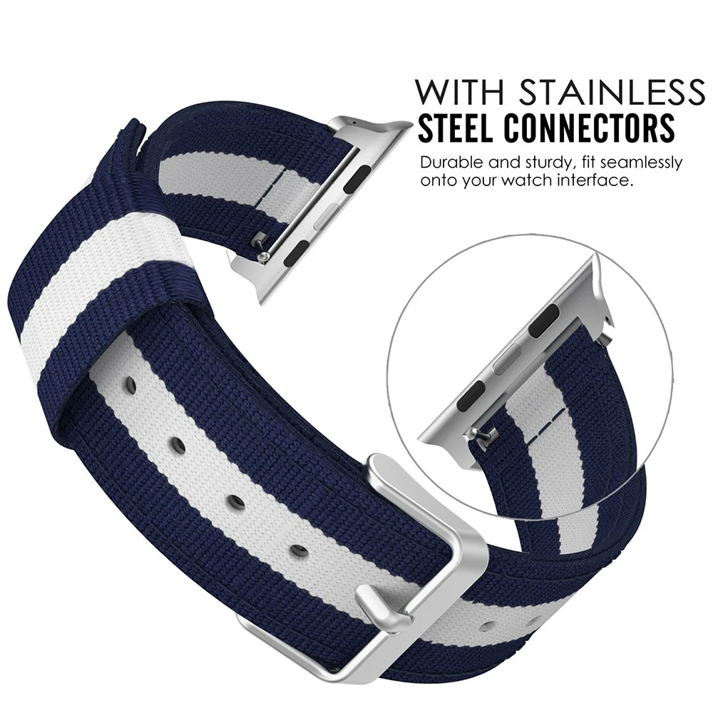 Ремешок нейлоновый спортивный для Apple Watch Band 41 мм 45 44 40 сменный Браслет iWatch Series 7 6 5 4
