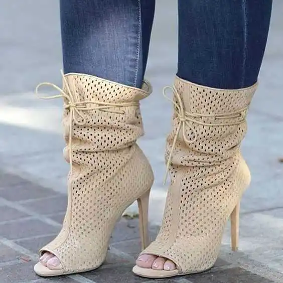 

Wine red suede hollow strap open high heel sandals fashion sandals