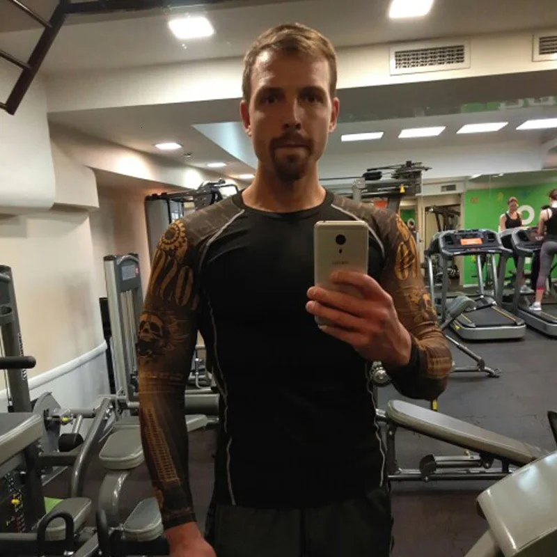 Спортивная футболка мужские колготки для бега тренировочная спортивная одежда