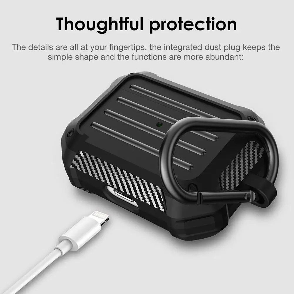 

Чехол для наушников Apple AirPods Pro 3, 2, защитный, с карабином, из ТПУ кожи Футляр для наушников