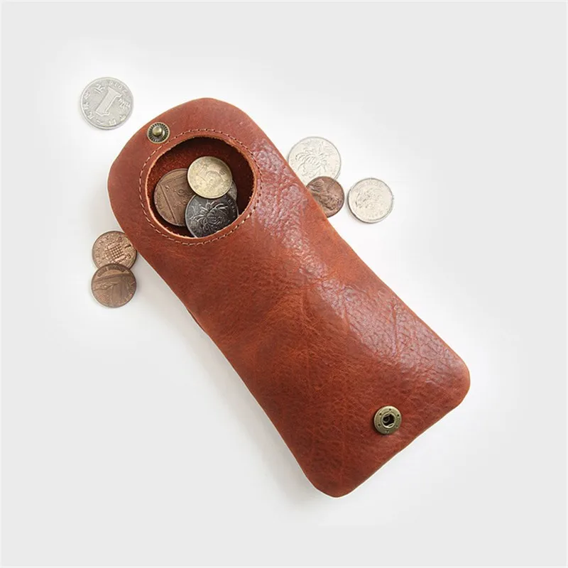 Кошелек для монет из натуральной кожи мужская сумка мелочи портативный