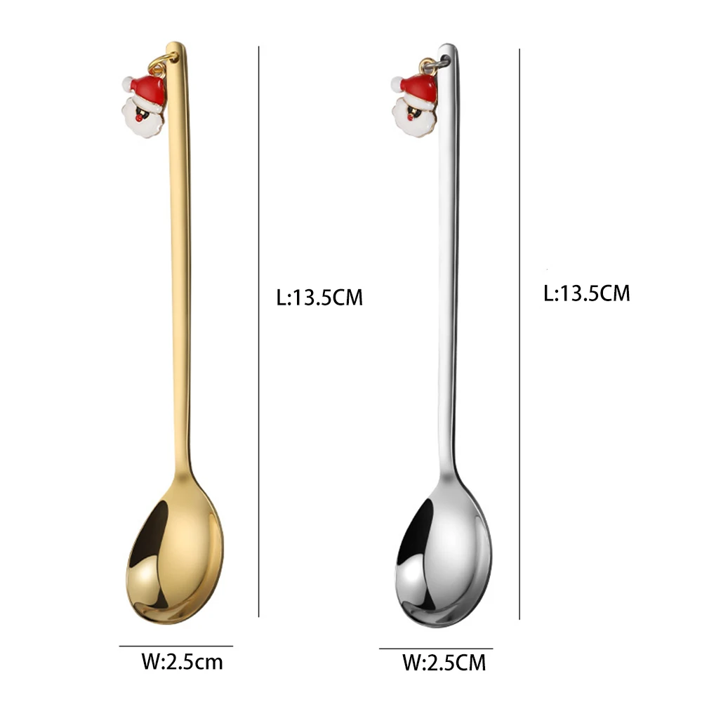Noel Party Decorations Gift Ornaments Table For Navidad 2021 Christmas Stainless Spoon | Дом и сад