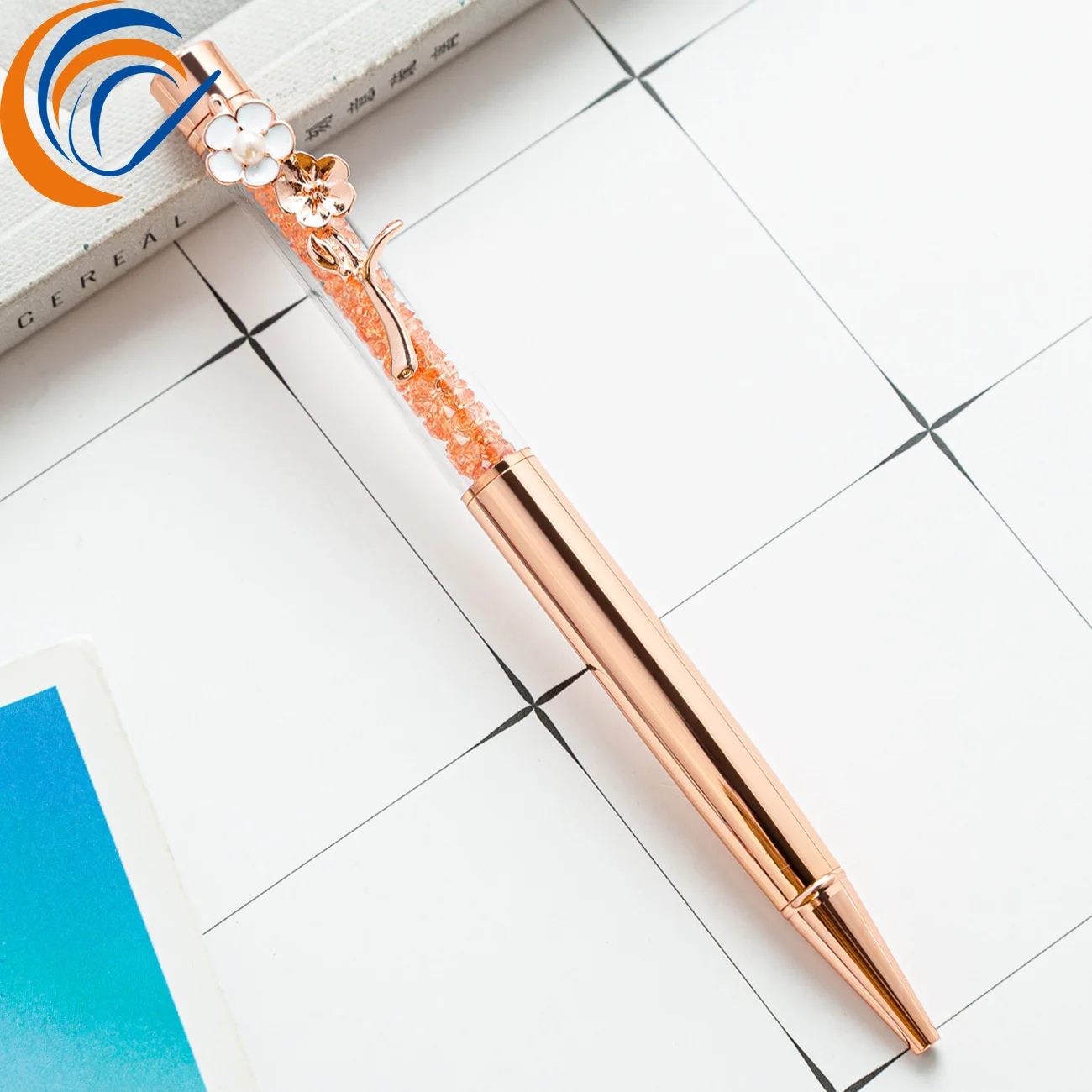 

Metal Crystal Pen 14 Pcs Per Set Multi-color Rotary Ballpoint Pen Wedding Birthday Teacher Mother Day Gift Persent