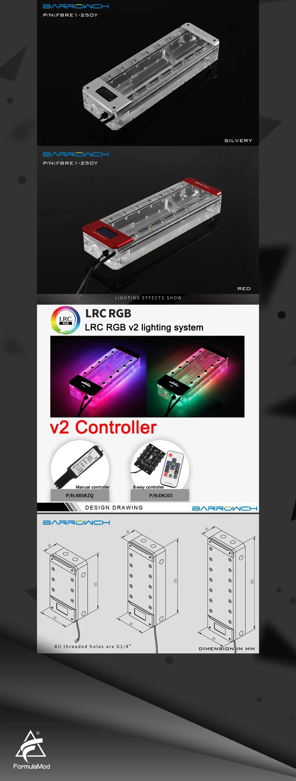 Barrowch FBRE1-Y, BoxFish резервуары, LRC 2,0, акриловые квадратные умные цифровые резервуары, температура в реальном времени