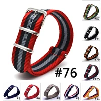 hot new army military nato nylon watch 22 mm red black grey fabric woven watchbands strap band buckle belt 22mm accessories