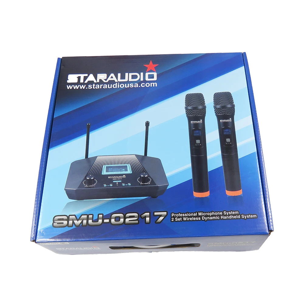 STARAUDIO 2 канала UHF Ручной беспроводной микрофон системы 2CH сценический церковный клуб KTV домашние вечерние микрофон караоке SMU-0217A