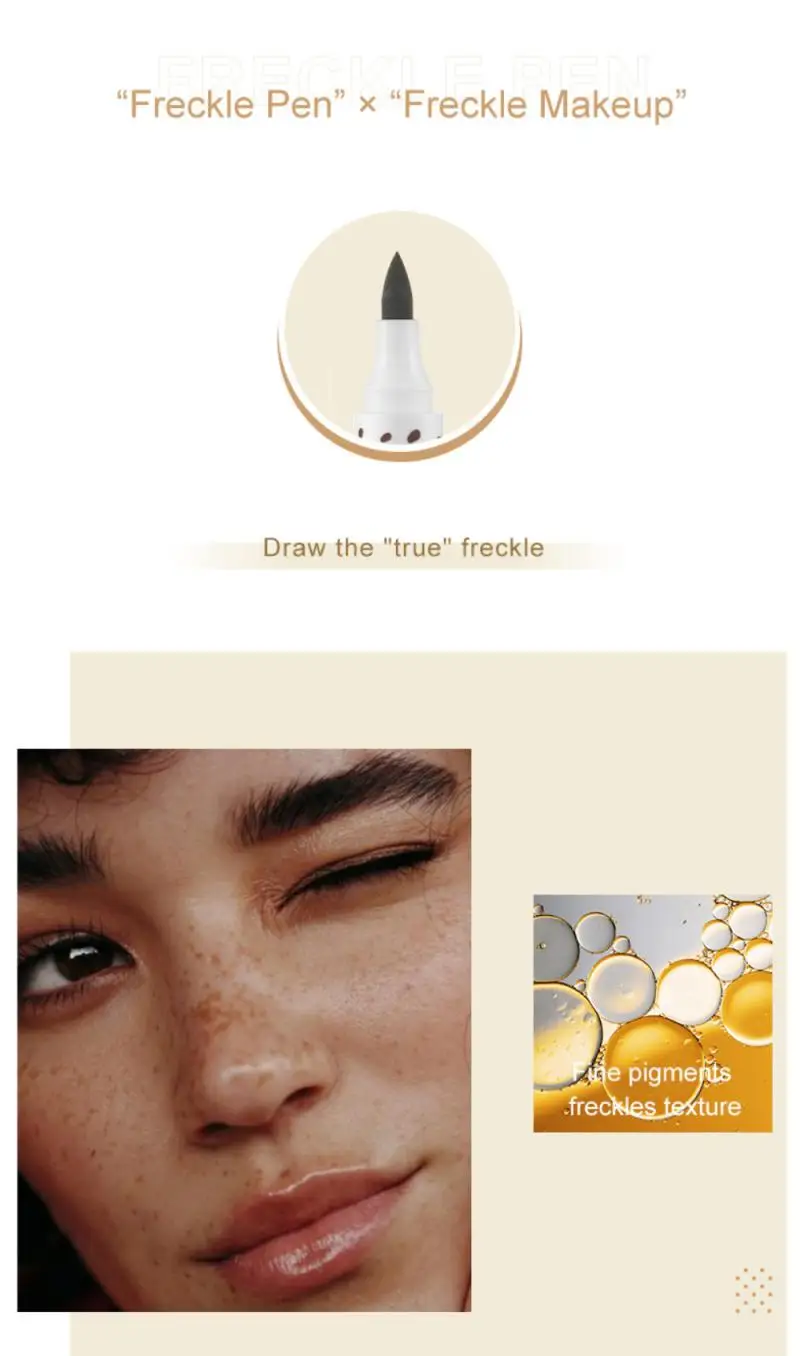 

Pudaier Natural Freckle Pen Soft Brown Long Lasting Waterproof Dot Spot Pen Create Most Effortless Sunkissed Face Makeup TSLM2