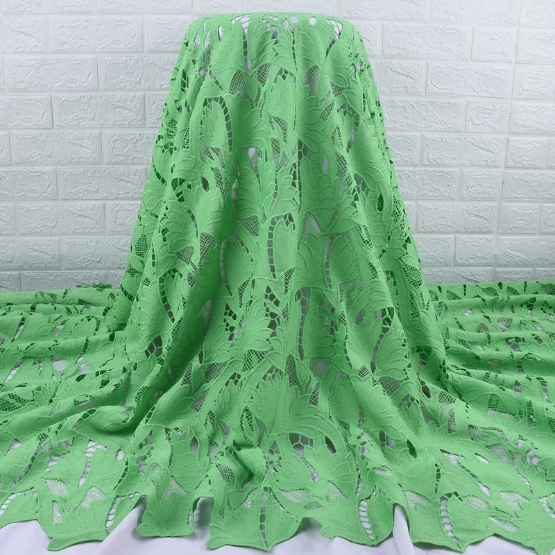 Zhenguiru New Arrival Green Guipure Cord High Quality African Fabric Mesh Nigeria Fabric For Women Party And Wedding Dress A2026