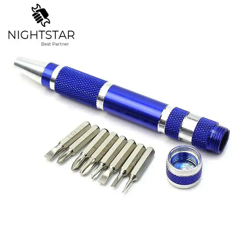 8 в 1 ручка стиль портативный алюминиевый сплав Прецизионная отвертка Набор