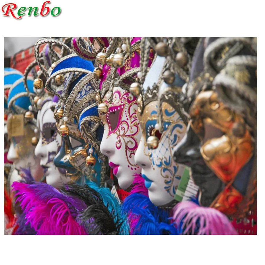 

5D Diy Diamond Painting European Carnival Mask Gift Full Square Drill Diamond Embroidery Mosaic Rhinestone Home Decor 2022 New