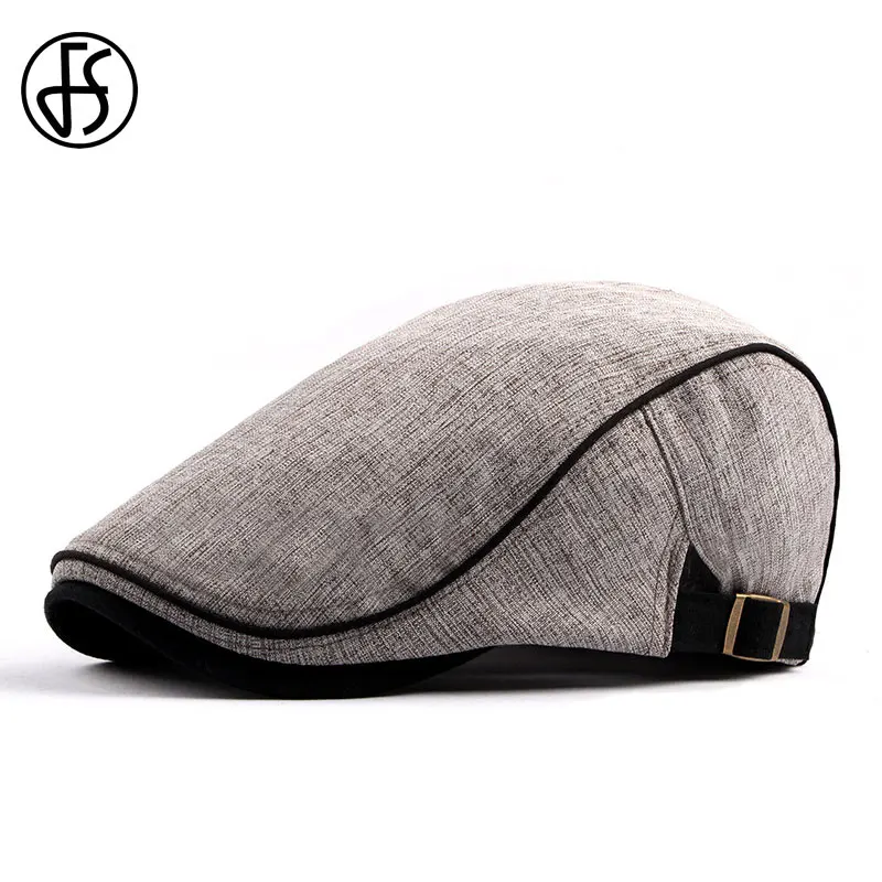 Мужской/женский винтажный берет из натурального хлопка FS Регулируемая шляпа от