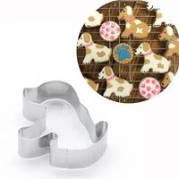 2pcs stainless steel biscuit mold cute dog pattern sugar mold decor tools cookie fruit cutting kitchenware creaitve cartoon tool