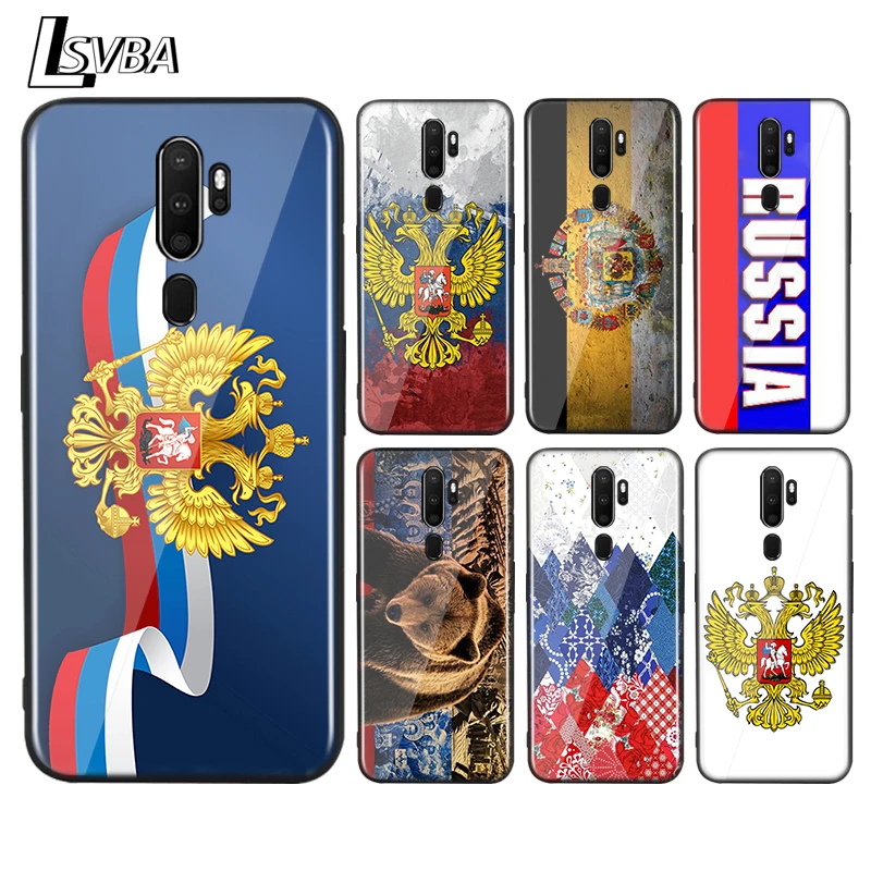 Блестящая черная оправа крышка российский флаг медведь Орел высококачественный