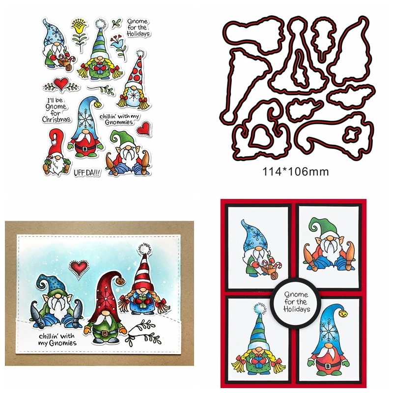 Рождественский Санта Клаус прозрачный силиконовый штамп металлические пресс