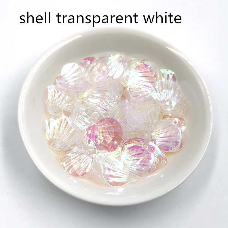 transparent white 11 г/лот 13 мм оболочка ПВХ свободные блестки шитье ремесло Блестки для свадебного украшения одежды платье колпачки для обуви DIY аксессуар - Цвет: transparent white