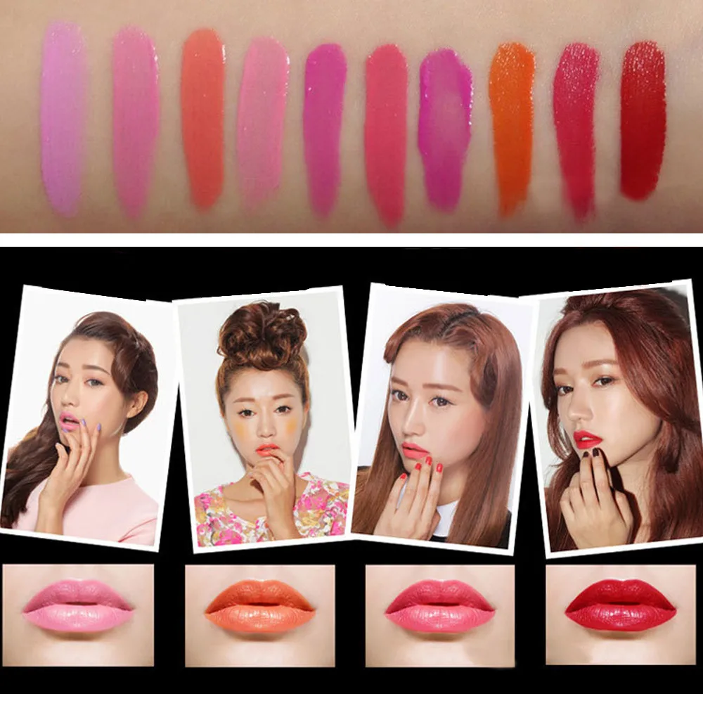 Горячая Распродажа водостойкая губная помада 10 цветов Красивые Помады для