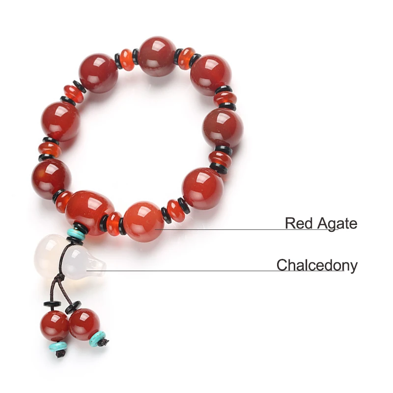 

Natural Stone Vintage Red Beads Bracelets For Women Charm Bracelet Woman Beaded Bracelet Men Gourd Pendant Bracelet Jewelry Gift