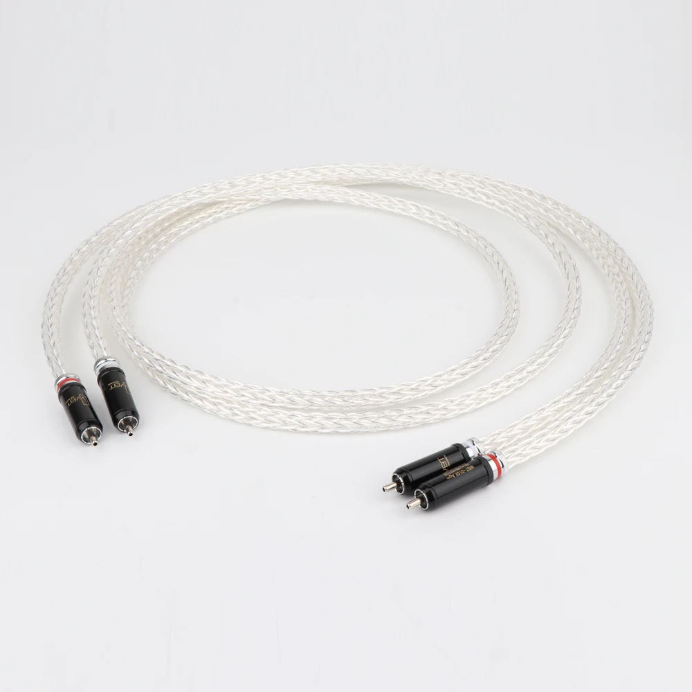 Hi End 8AG посеребренный OCC 16 жильный аудиокабель с WBT RCA разъемом кабель HIFI 2RCA к