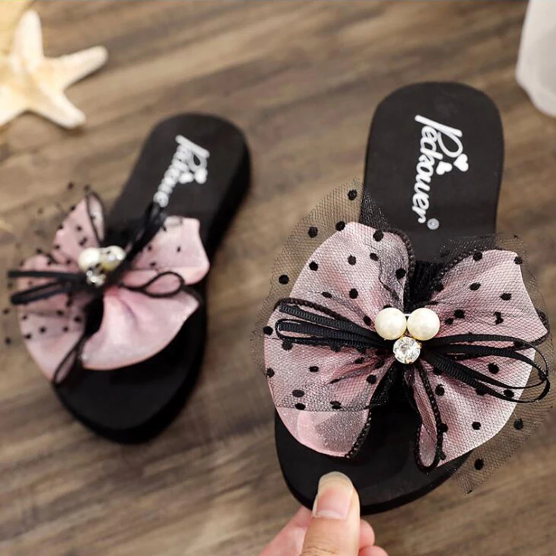 

Summer new non-slip children's flip-flops girls fashion beach shoes pinch sandals female flowers slippers women wear s180