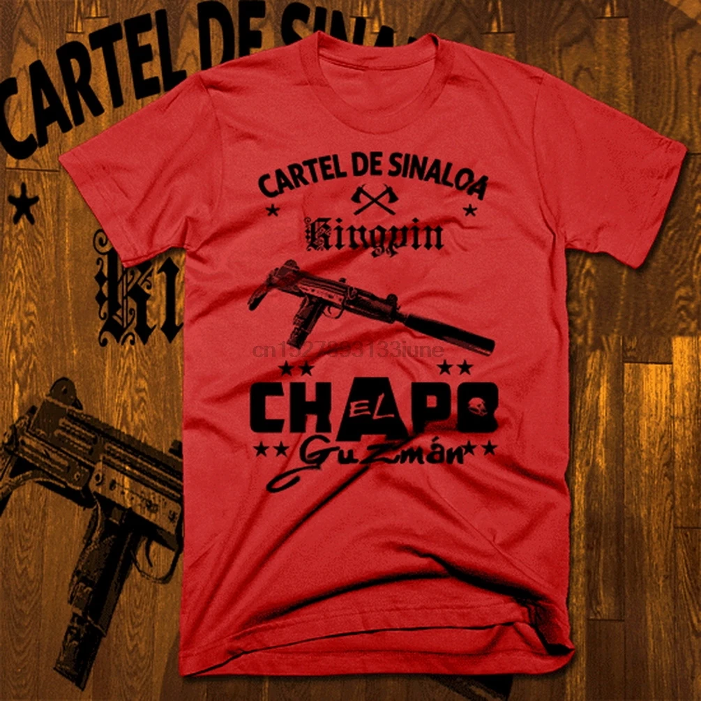 

El Chapo Guzman T-Shirt Mexican Sinaloa Cartel Kingpin Sicario Hitman Kingpin Printed Tee Shirt