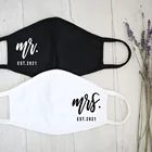 Персонализированные Свадебные Маски Mr and Mrs с датой, маски для невесты и жениха на заказ, маски для свадебного гостя, маски для пар, моющиеся маски