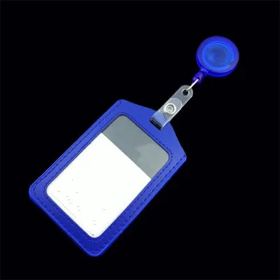 1 шт. из искусственной кожи ID держатель для карт с значком выдвижные катушки Имя тег офисные принадлежности