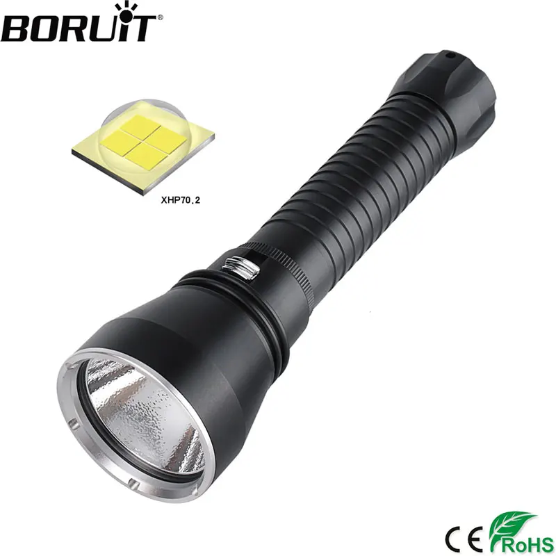 BORUiT XHP70.2 светодиодный фонарик для подводного плавания плавное затемнение IP68