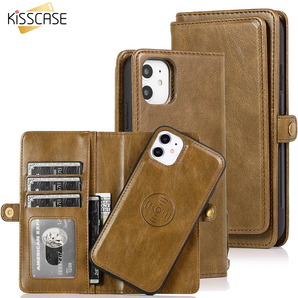 

KISSCASE Magnetic Leather Wallet Case For iPhone 11 Pro Max 7 8 6 6S Plus Phone Holder For iPhone XS Max XR X PU Retro Handbag