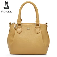 foxer brand ladies 100 cowhide shoulder bag fashion design high quality small handbag large capacity office female commuter bag
