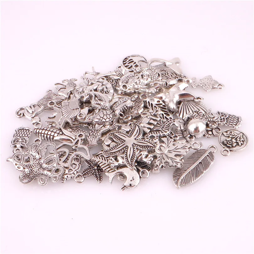 60 шт./лот Микс животные морская Морская звезда и черепаха подвеска в виде хвоста