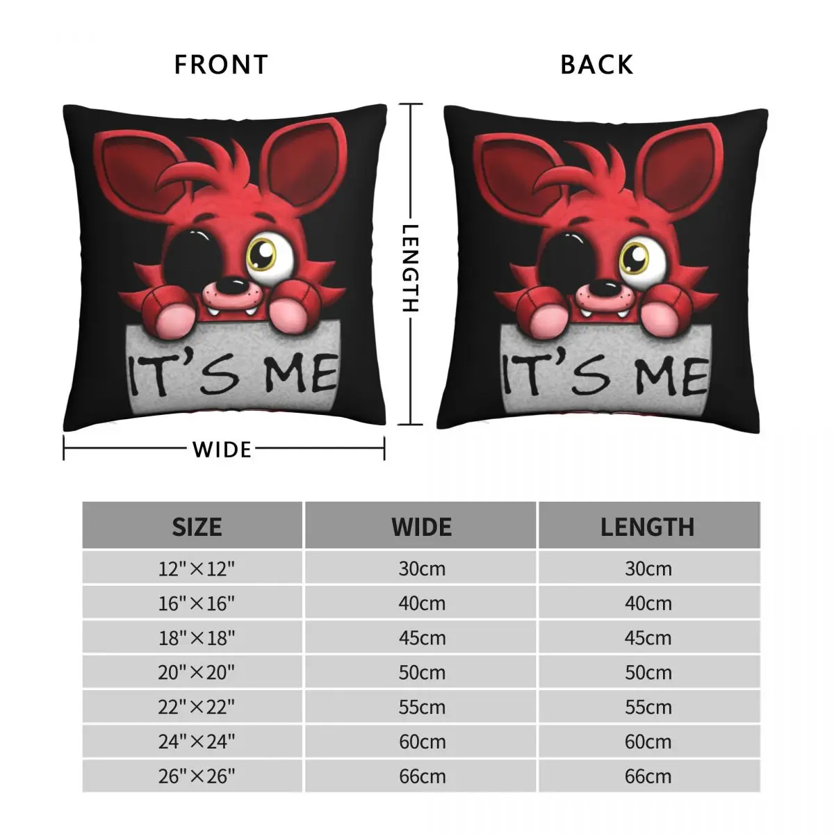 FNAF плюшевая квадратная наволочка для подушки Фокси декоративная из полиэстера