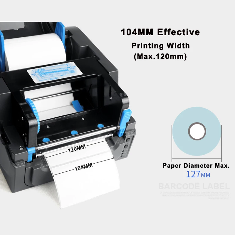 

Ribbon Printer 120mm Express tag logistics thermal Printer 4 inch sticker two-dimensional Barcode printer for Jewelry tea shop