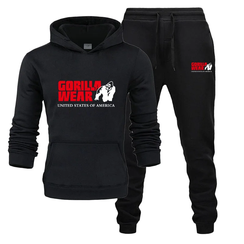 Новый мужской комплект с капюшоном спортивный костюм модная одежда GORILLA
