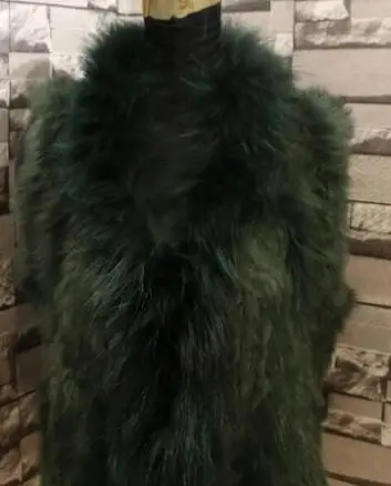 dark green Harppihop* Роскошные женские шарфы из натурального кроличьего меха с кисточками, женские шарфы из пашмины на осень и зиму, женские меховые шали - Цвет: dark green