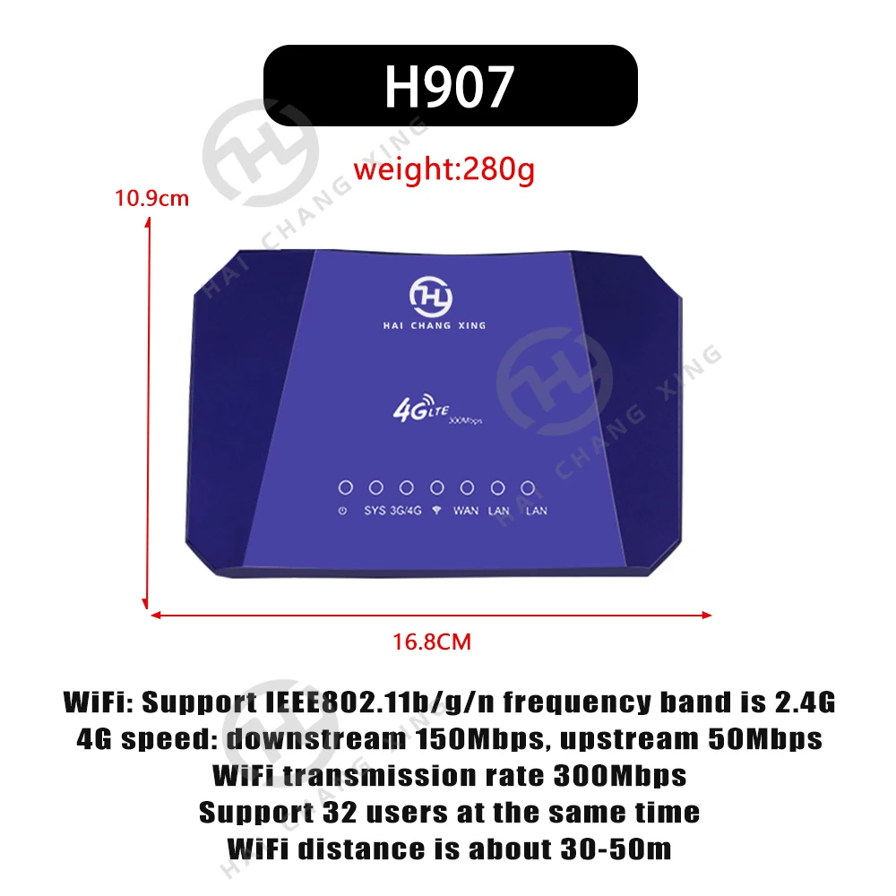 HCX H907 4G   1  lan (  4g, Wi-Fi  MIFIs 150 / LTE 3G UMTS -