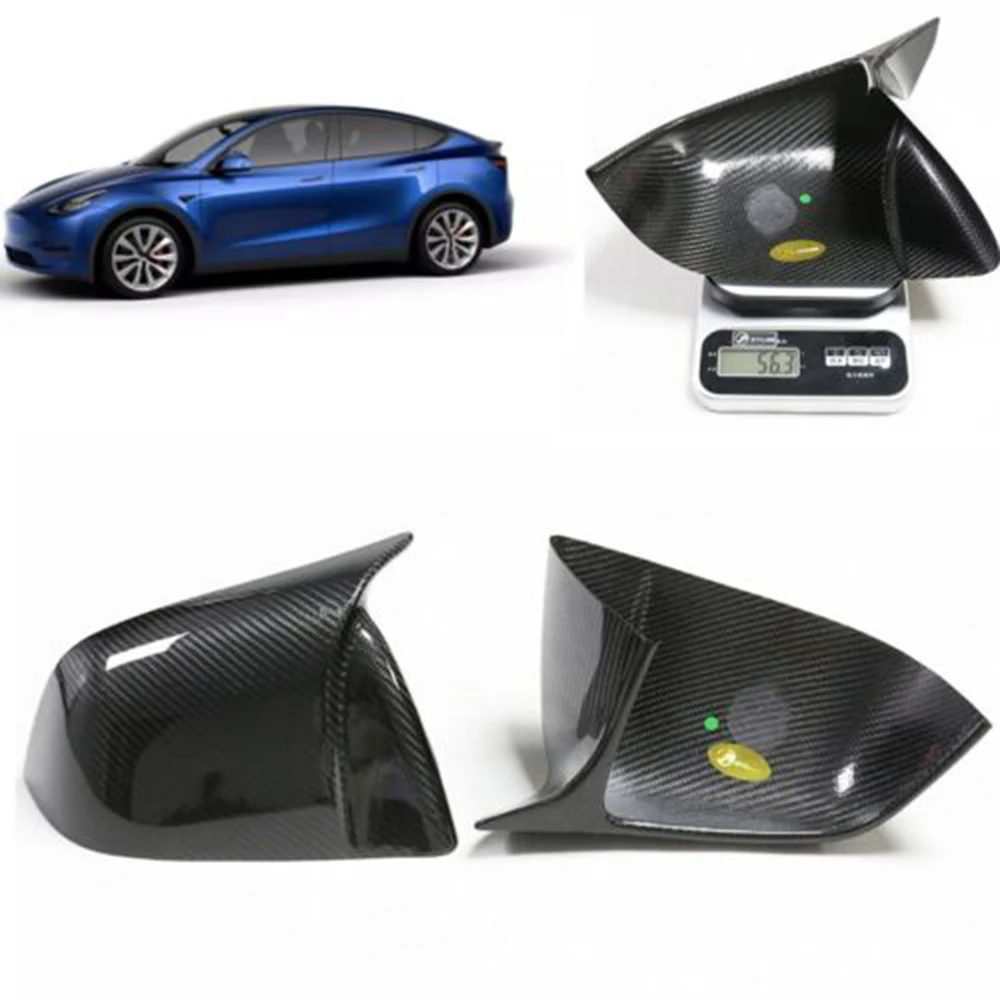 

Глянцевый черный гудок, обшивка бокового зеркала заднего вида для Tesla Model Y 2020-2021, корпус заднего зеркала, реверсивное реальное углеродное во...
