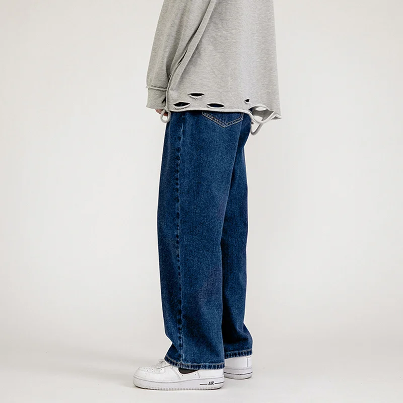 

Men's wide leg loose jeans, casual street clothes, Korean Hip Hop Pants, spring and summer