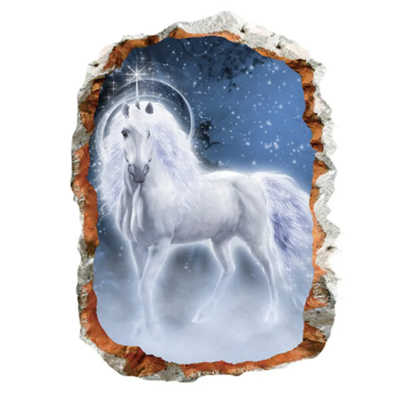 3D единорог наклейки на стену домашний Декор Наклейки для декора комнаты спальни