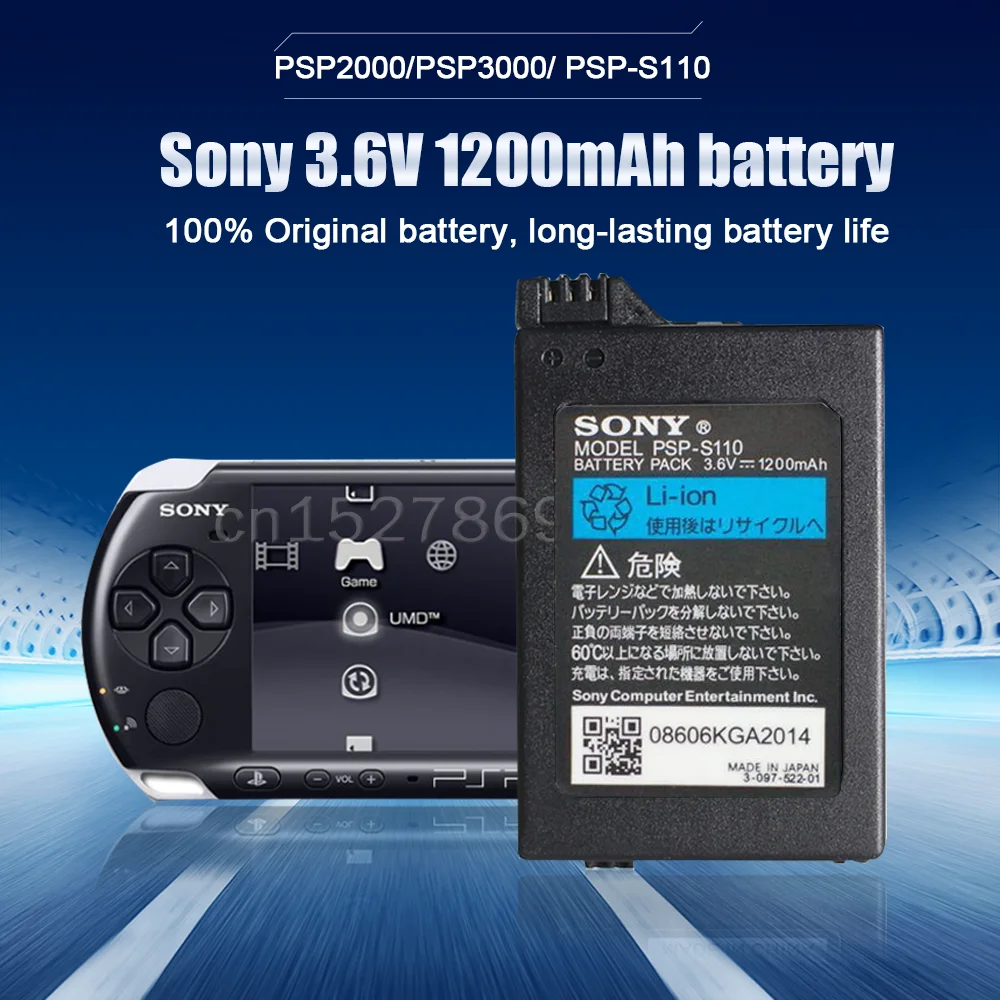 SONY 3 6 V 1200mAh Li-Ion Сменный аккумулятор для PSP2000 PSP3000 PSP 2000 3000 PSP-S110 PlayStation Портативный