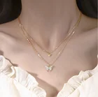 Ожерелье с двойной бабочкой Delysia King 2021, цепочка до ключиц